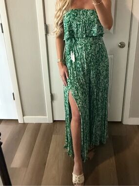 Boutique Maxi Dress Size Small Green/White
